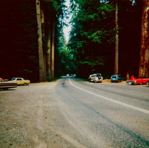 Cars are parked on the side of the road